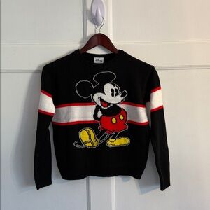 Disney Black and Red Mickey Mouse Crewneck Sweater